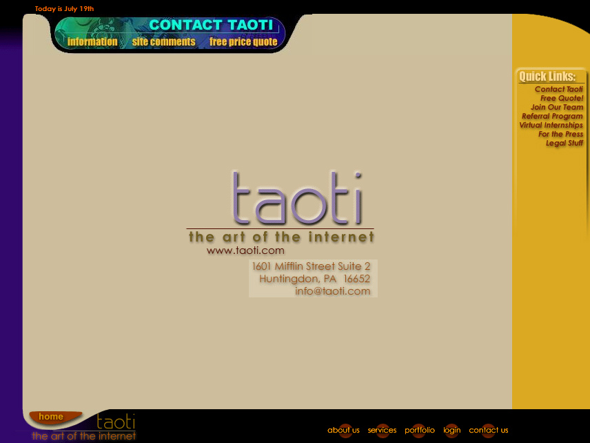 A History of Taoti Creative’s Websites 1