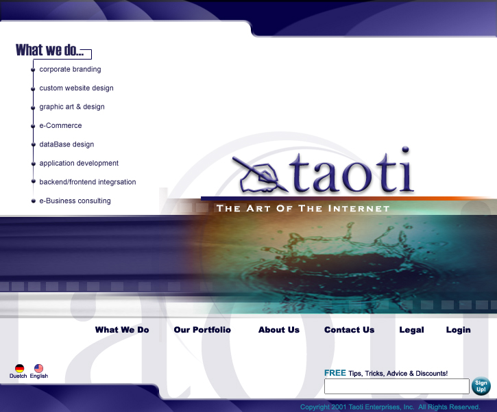 A History of Taoti Creative’s Websites 3